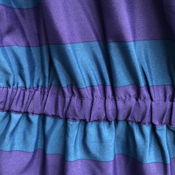 NWT LOFT Two Toned Blue/Purple Striped Dress - Picture 6 of 8